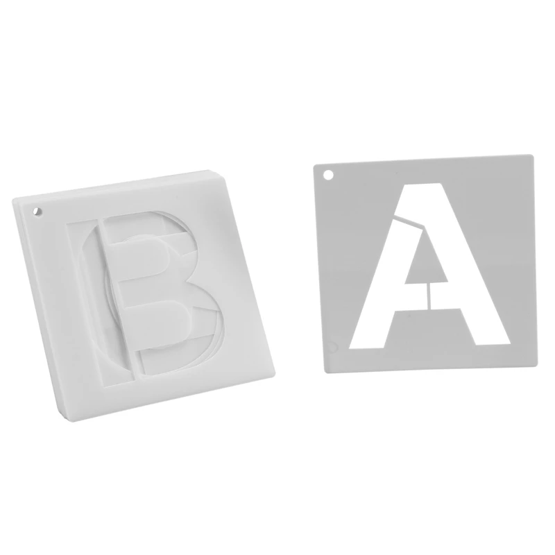 

BEDW-Letter Stencils For Painting On Wood 36 Pcs Letter And Number Stencils Reusable Font Templates For Home Craft Decor