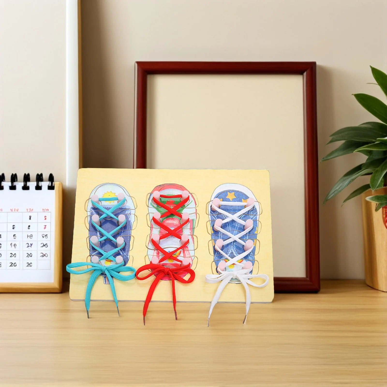 3 stücke Holz Schnürsenkel Threading Kinder Kleinkinder Lernen, Schuhe Binden Pädagogisches Vorschule Puzzle Spiel Feinmotorik Entwicklung