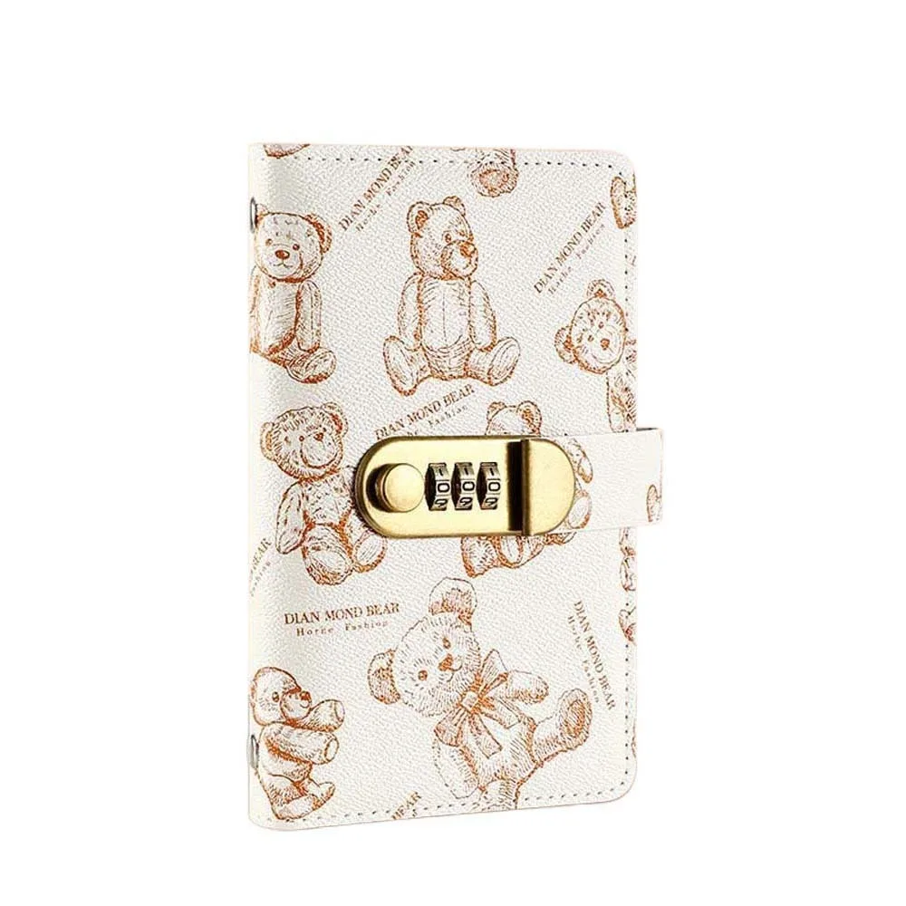 

A6 Code Notebook for Money Anti-splash Water Cartoon Bear Printed Cash Budget Ledger Time Organizer Diary Notepad