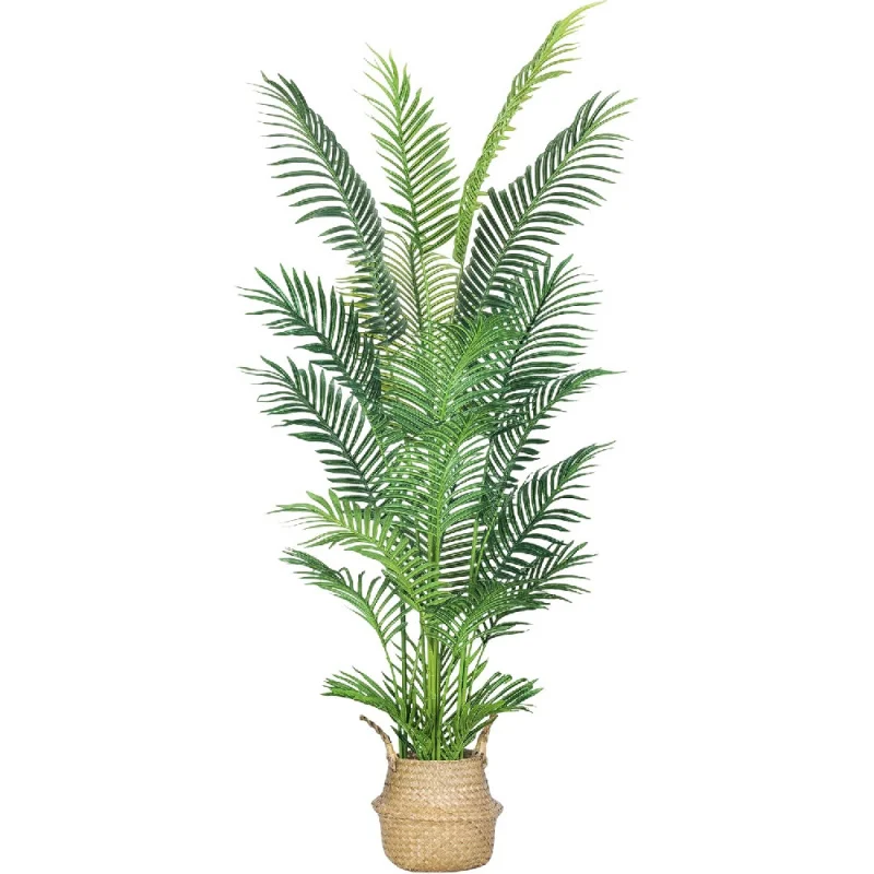 

Artificial Palm Tree,Faux Areca Palm Plant with Real Touch Leaves and Adjustable Branches,Fake Tropical Palm Tree