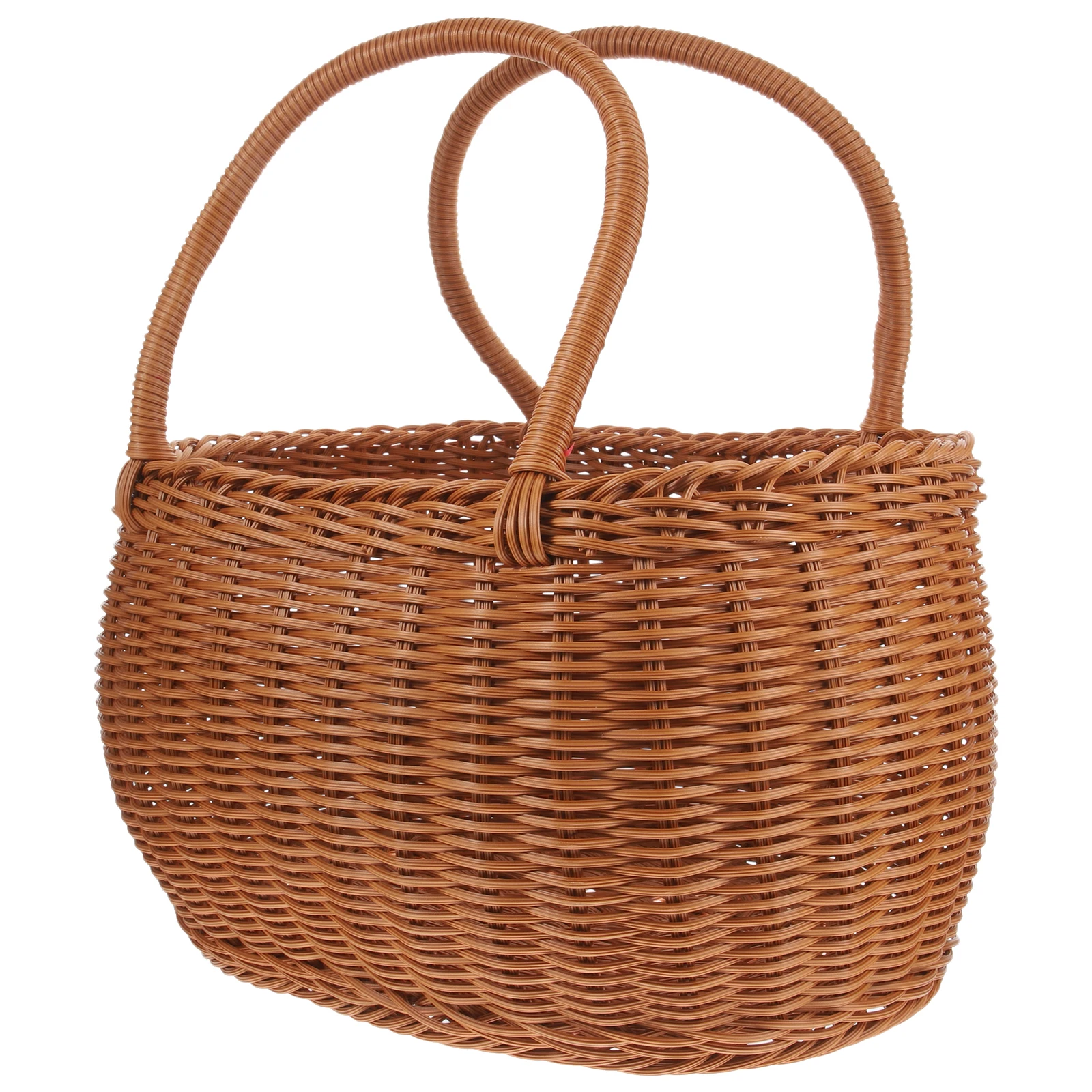 

Outdoor Picnic Portable Woven Storage Basket For Food Fruit Snacks Sundries Rustic Flower Gathering Basket Party Wedding Serving