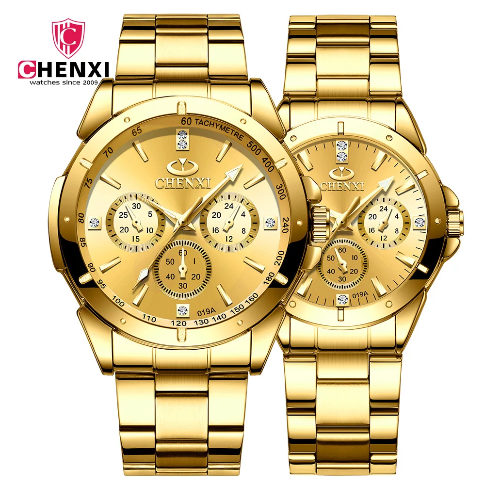 Top Luxury coppia orologio in acciaio inossidabile 30m orologio impermeabile maschile Lady sport orologi da uomo orologio da polso Casual al quarzo da donna