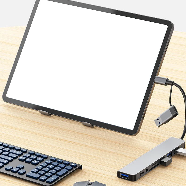 High Speed 8-in-2 USB Hub Docking Station With Audio And Charging For Computers Memory Card Reader Laptop Disk Converter