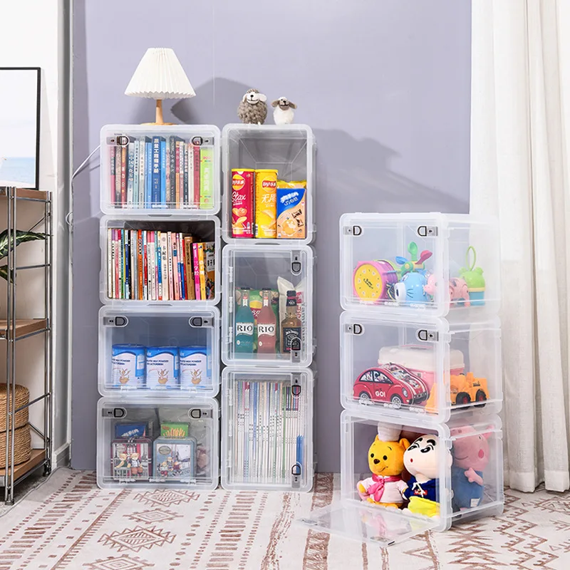 Transparent Plastic Storage Box with Lid That Can Be Stacked Storage Rack Snack Books Toy Kitchen Bathroom Home Organizing Box