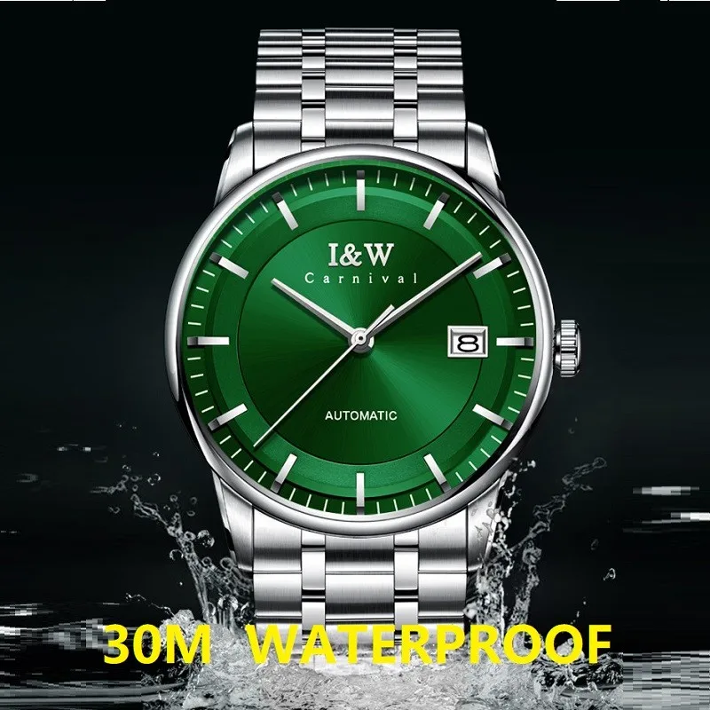 IW Carnival Japan Miyota Automatic Mechanical Wristwatch Sapphire Crystal Date For Men\'s Watch Waterproof SS316 Steel New Clock