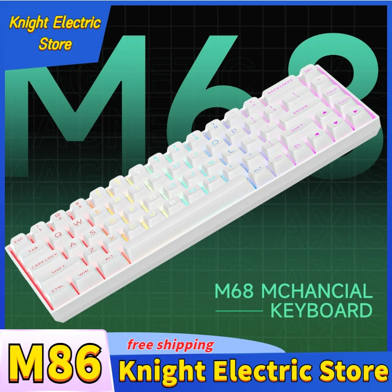 

M68 Mechanical Keyboard Wired Magnetic Axis Mechanical Keyboard Adjustable Key Path 8K Return RGB Backlight Gaming Keyboard