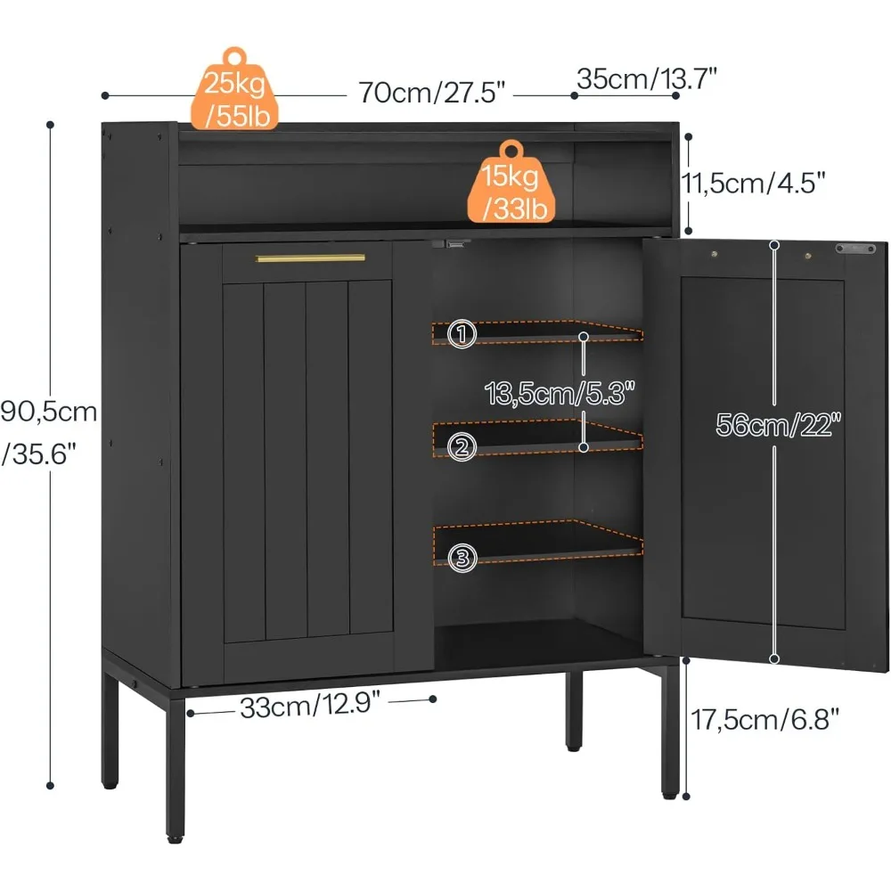 خزانة تخزين أحذية قابلة للتعديل مكونة من 6 طبقات مع منظم للباب #3