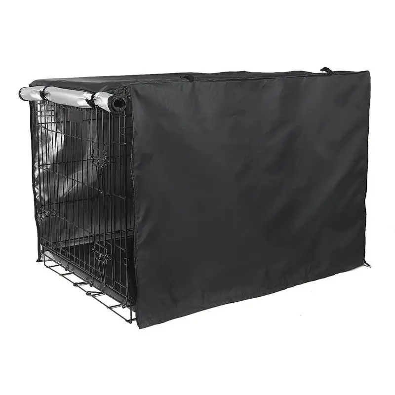 

Double Door Dog Crate Cover Pet Kennel Sunshade 42 Inches Heavy Duty Oxford Fabric Windproof Kennel Protector For Medium Dog
