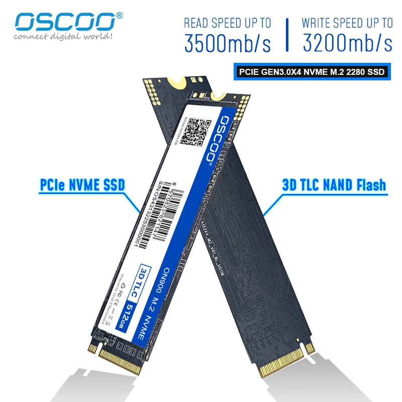 OSCOO M.2 2280 NMVe SSD PCIe Gen3x4 Internal Solid State Hard Drive 128GB 256GB 512GB 1TB PCIe Hard Disk Disco Duro SSD