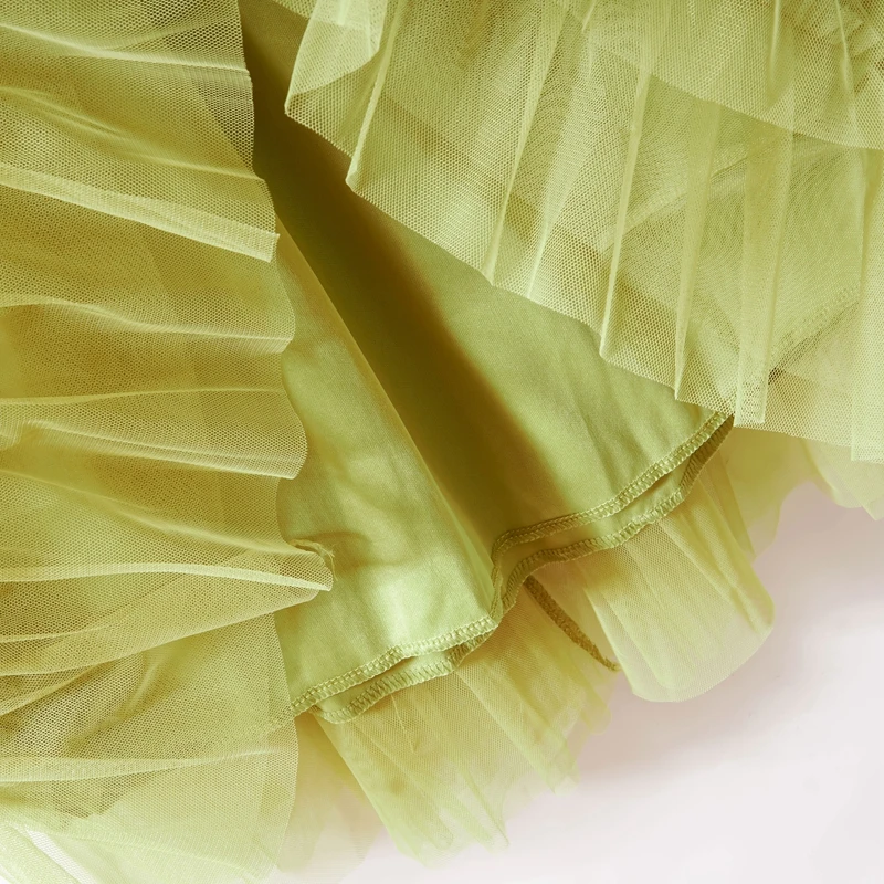 توتو كعكة التنانير النساء أنيقة الكشكشة المتتالية ألف خط التنانير الطويلة الإناث عادية مرونة الخصر تنورة الحفلات تنورة سوداء #4