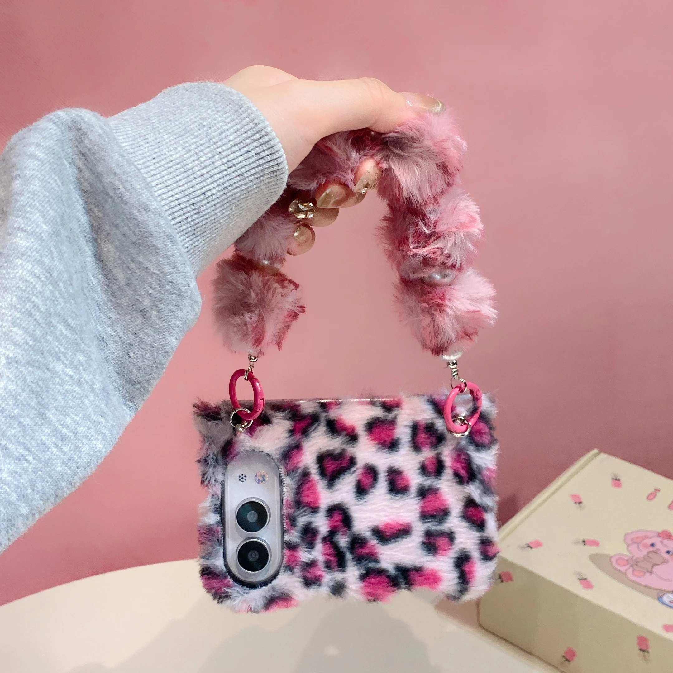 Leopard Print Fluffy Plush Wri - Phone Cases Iphone 12 review and price