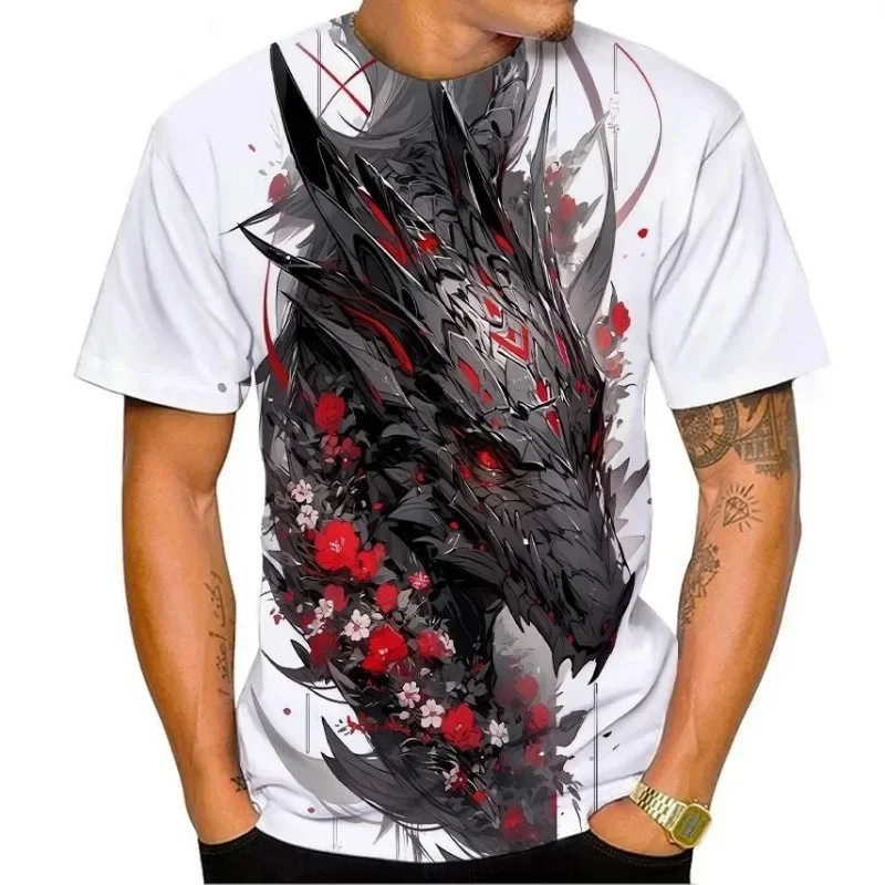 

Ancient Dragon Series 2024 Best-Selling New Dragon 3D T-Shirt Trendy Fashion Breathable Printing Men's T-Shirt Black Snake