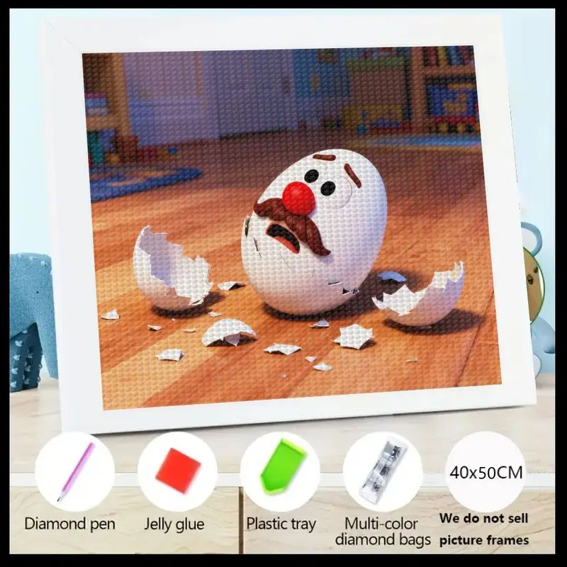 

1 шт., забавное мультяшное потрескавшееся яйцо, 5D набор для алмазной живописи «сделай сам», полный дрель, художественный набор для вышивки стразами, химерное яйцо с усами Ча