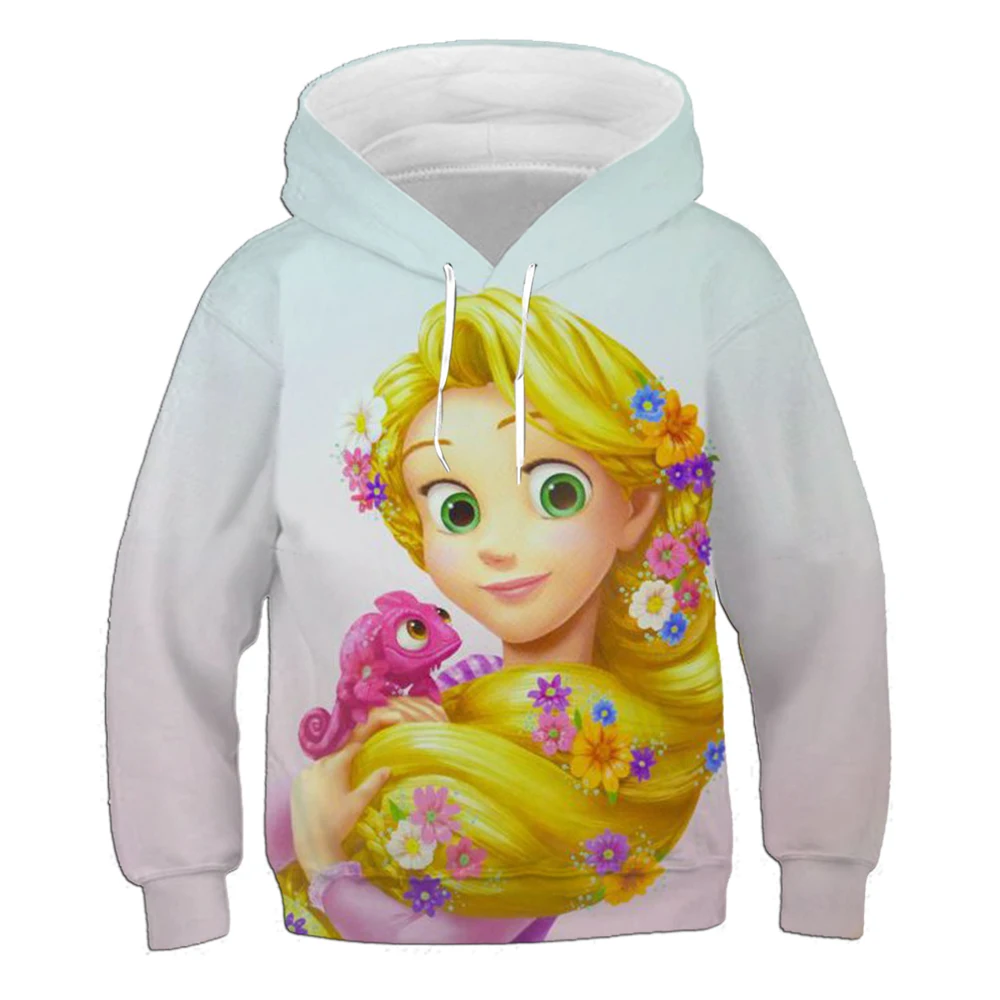 Autumn and winter hoodie girls children\'s Rapunzel print fashionable and comfortable long-sleeved cute sweet sweatshirt