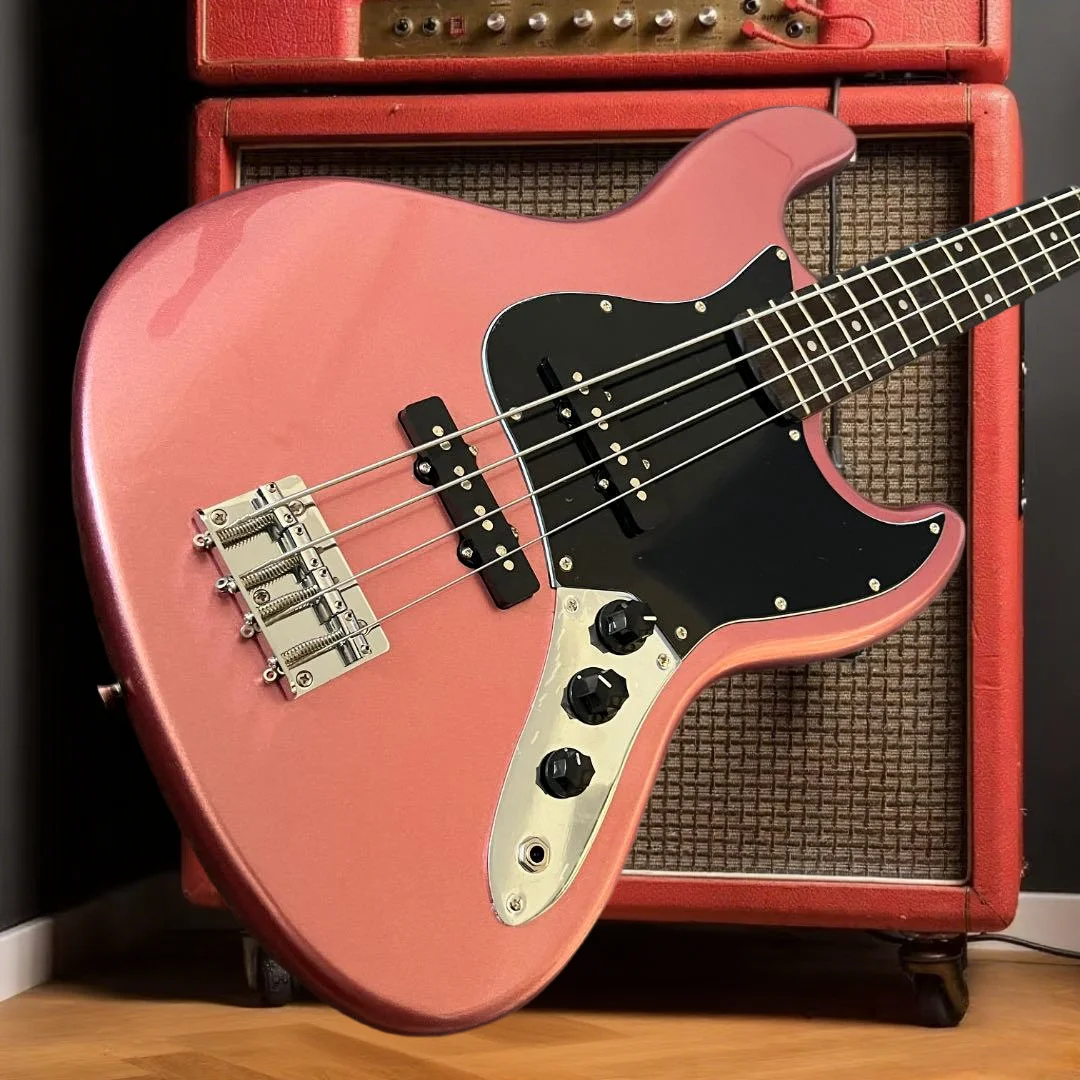 

Pink Bass Alder Wood Body New Year Gift Fixed Bridge Electric Guitar 4-String Free Delivery