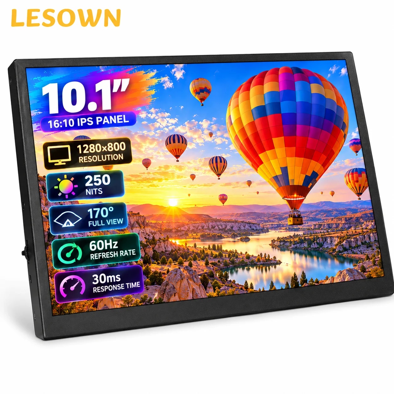 PLESOWN 8.9/10.1 Inch Small LCD Monitor 16:10 Type-C Mini HDTV VESA 75 with Speakers for Laptop Second Screen Home Office Setup