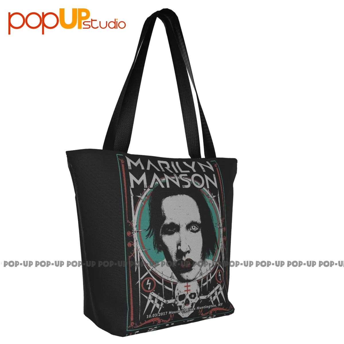 Artwork Marilyn Manson House Of Blues Huntington Ny Handbags Outdoor Shopping Bag Eco-Friendly