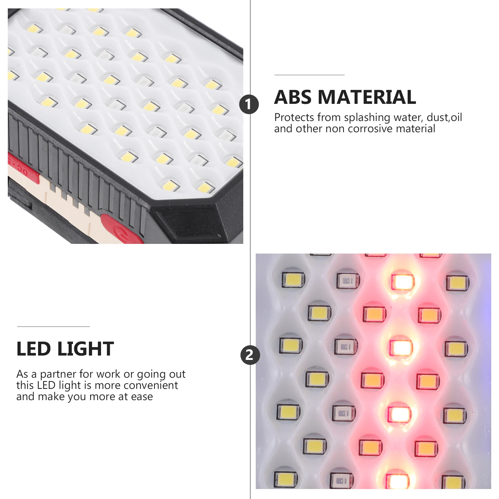 

1 set Usb Charging Foldable Led Work Lamp Rechargeable Camping Light With Magnet Hook Cob Light For Outdoor Emergency Hiking