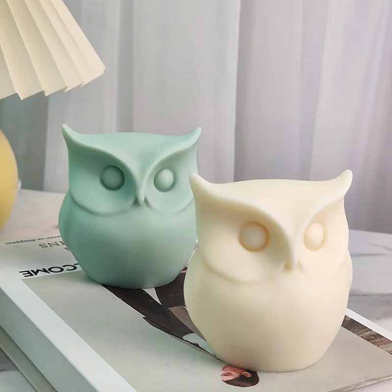 

3D Owl Candle Silicone Molds DIY Cute Animal Owl Candle Making Kit Handmade Soy Wax Gypsum Cake Baking Tool Home Gifts