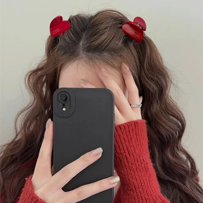 3.5cm Small Heart Hair Claw Acetate Hair Crabs for Girls Cute Mini Heart Shaped Hairclips Children for Women Hair Accessories