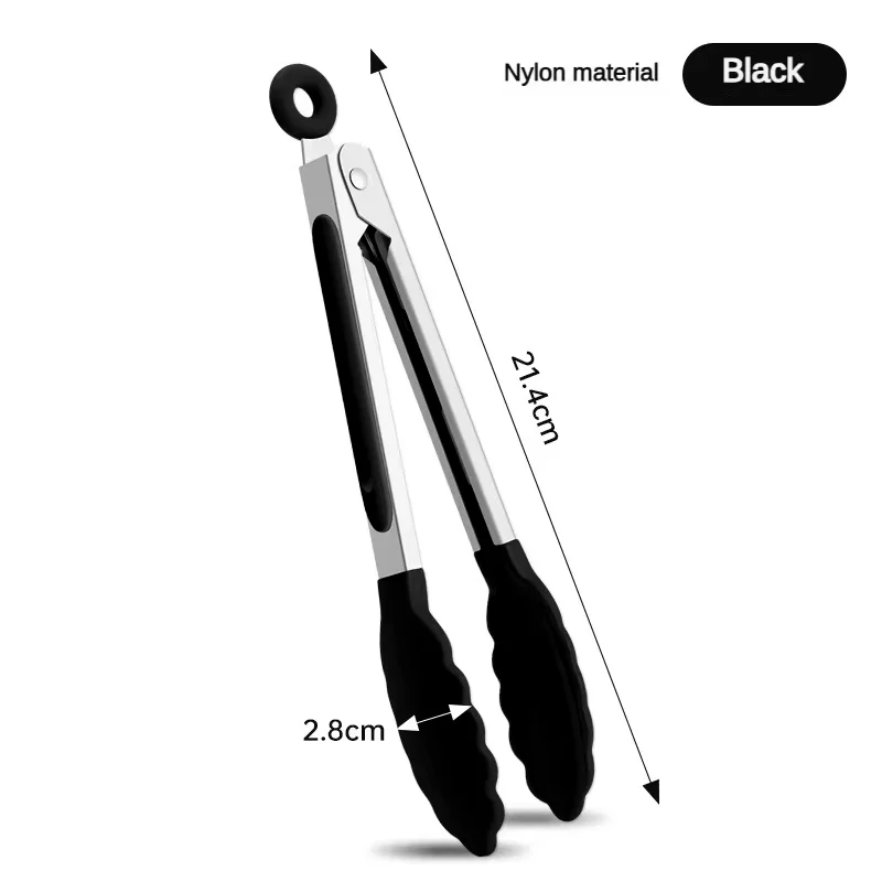 Anti Slip Kochen Servierzange Edelstahl Lebensmittel Clip Brot Salat Tong Hitzebeständige Grill Clips Küche Kochen Werkzeug – Detail 13