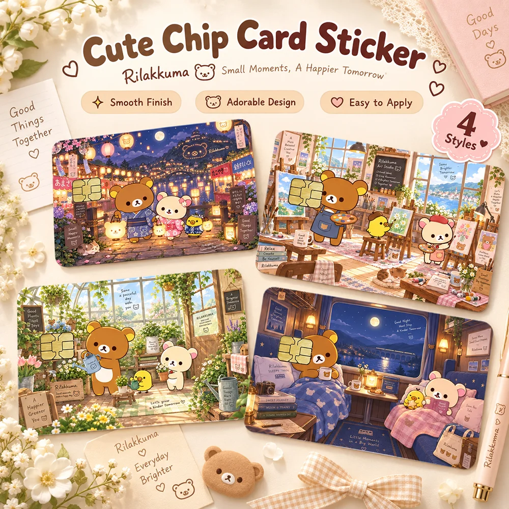 Laptop Accessories Cute - Rilakkuma Chip Card Sticker Cute Bear