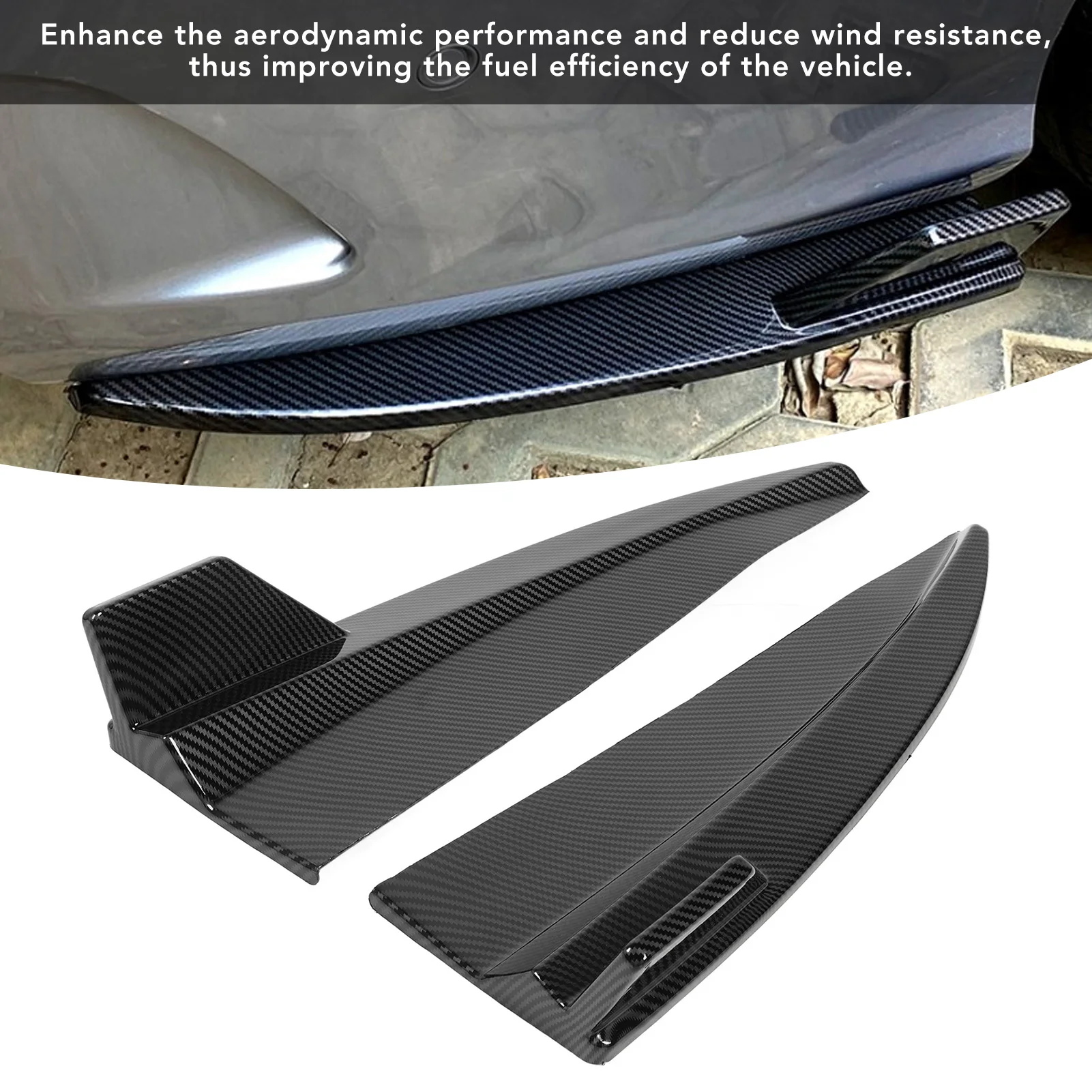 Rear Bumper Side Splitter Protective Rear Bumper Splitter Spoiler for C‑Class Variant Wagon S205 AMG‑Line C43 2015 To 2021