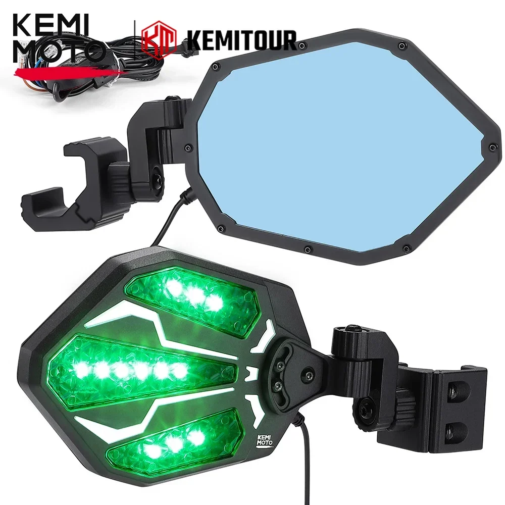 

KEMIMOTO UTV Pro Cage Fit RGB CNC Side Mirror Compatible with Polaris Ranger XP General for Can-Am Defender Maverick Trail Sport