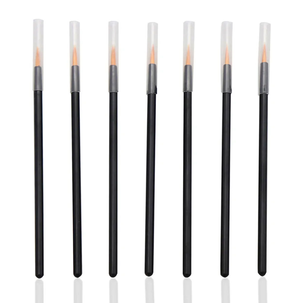 

100 шт. одноразовых кистей для подводки глаз с тонкой ручкой и волокнистой щетиной, инструменты для макияжа глаз, жидкой подводки, контура губ, наращивания ресниц