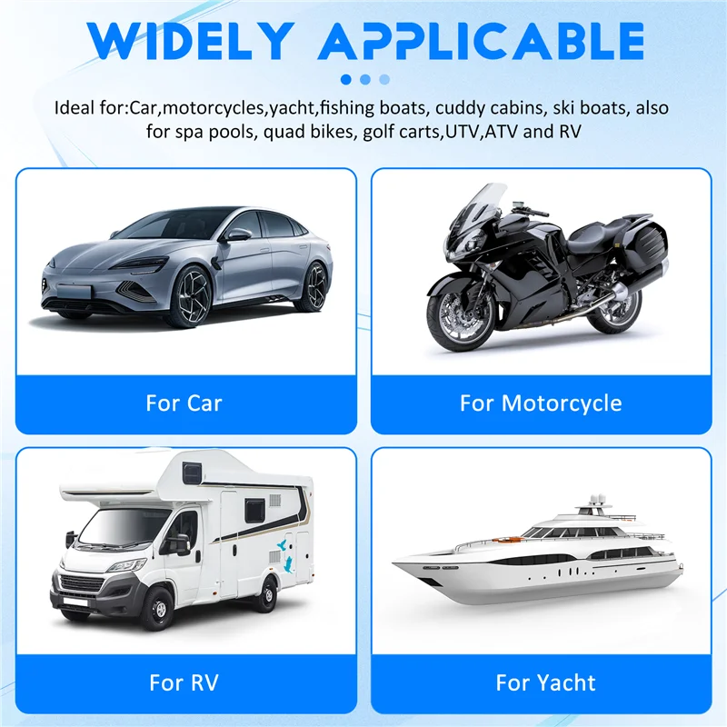 

High Quality Boat Radio MP5 Marine Stereo Source Media Player AM FM RDS Receiver Video Play Bluetooth For ATV UTV SPA RZR