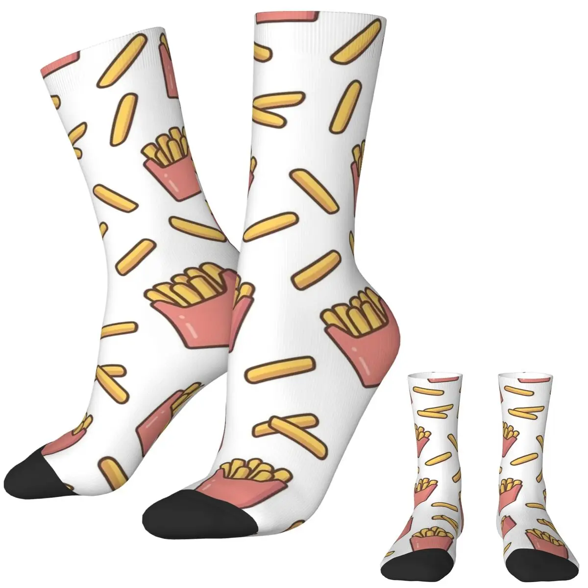 French Fries Socks Winter Stockings Trendy Women Men Soft Breathable Socks Pattern Running Sports Anti Bacterial Socks