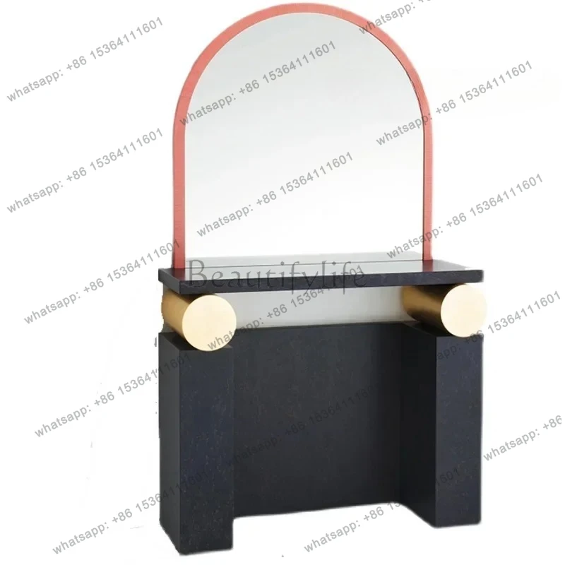 

Nordic paint solid wood dressing table small apartment simple decoration table