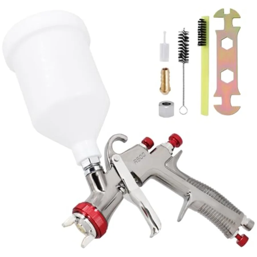 

LVLP Spray Gun R500 1.3mm Gravity Feed Car Paint Spray Gun - Ideal Paint Sprayer for Automotive Basecoats Clearcoats Primers In