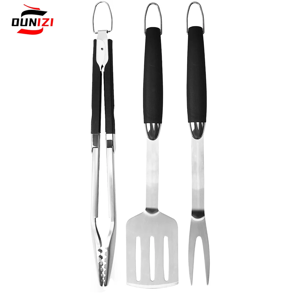 Stainless Steel Grill Tool Set, Barbecue Fork Tongs, Grilling Spatula, Portable Multifunction BBQ Grill Tool, Kitchen Utensils