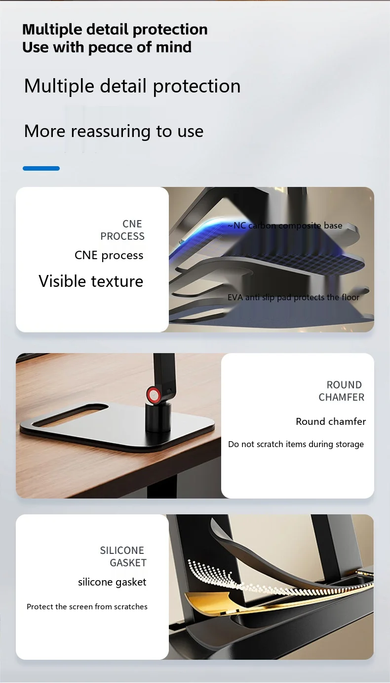 Verstellbarer Tablet-Ständer für den Schreibtisch, 30+ Stile, Magnetischer Clip-Arm für iPad, Handy, Laptop, Monitor, Faltbar – Detail 7