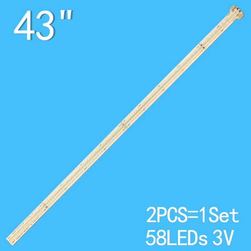 474Mm Led Backlight Strip Voor 58 Lampen 43ub Vestel/7020pkg 58ea 17elb43ulr37020pkg 58ea L-TYPE 17elb43ulr3