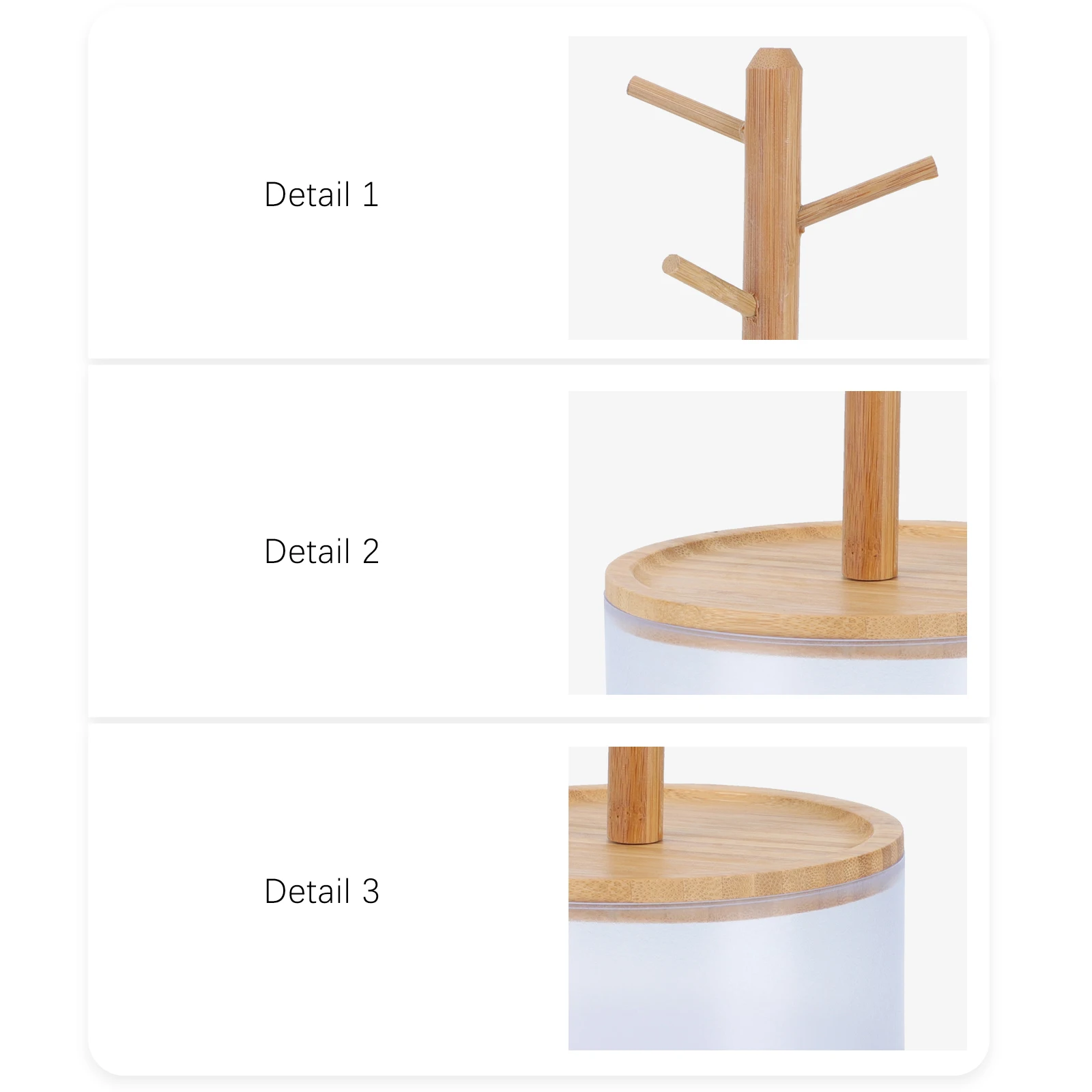 

Desktop Storage Box Jewelry Necklace Rack Rings Holder ganizer Rectangle Bamboo Clean Durable High Quality Beautiful