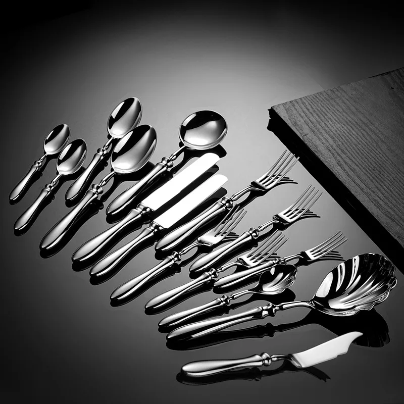 High-Value Gourd Handle 304 Stainless Steel Cutlery Set Kitchen Complete Tableware Dinner Knife Fork Spoon Luxury Festival Gift