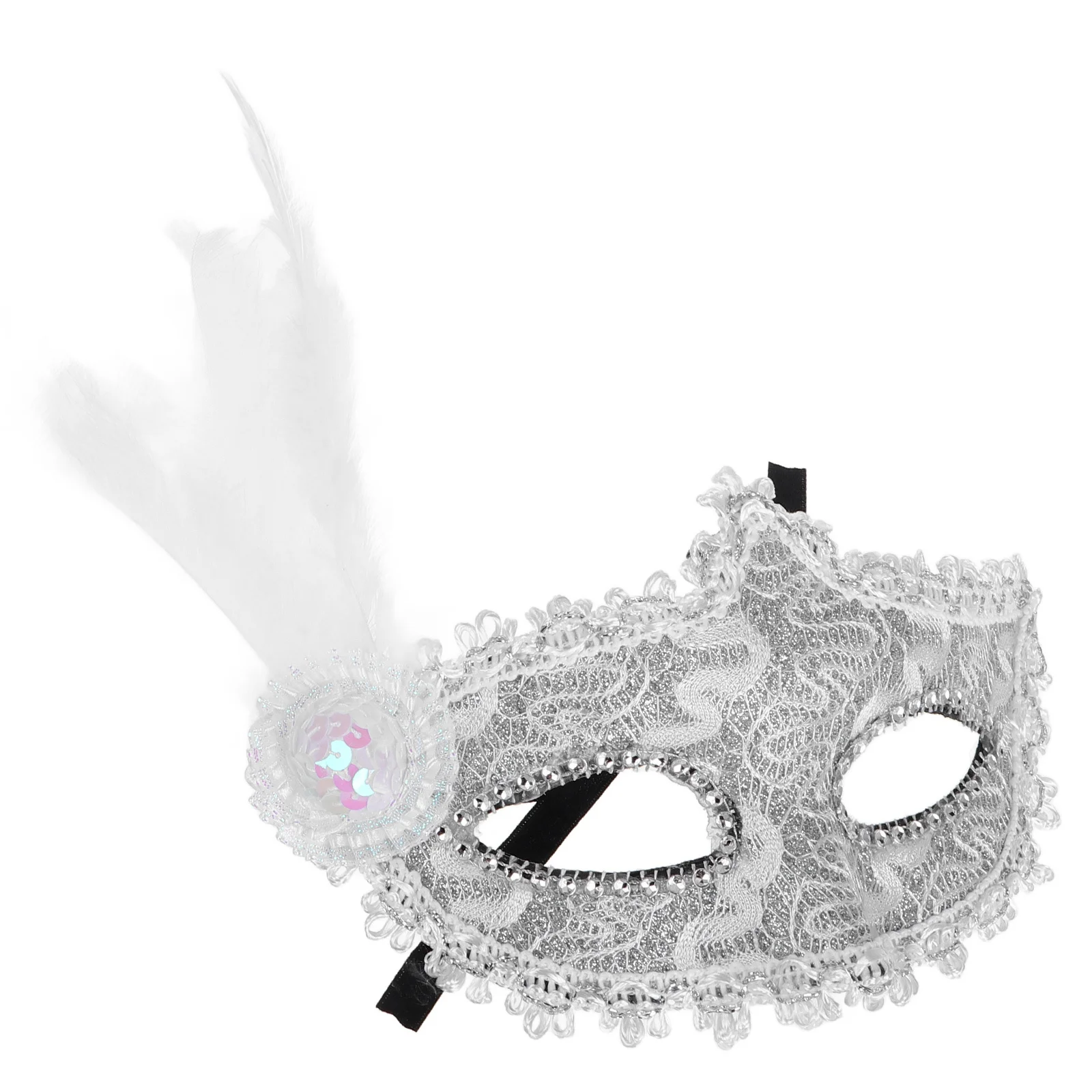 

Halloween Half Masquerade Mask White Venetian Costume Ball Party Adjustable Strap Mask for Adults Party Face Masks