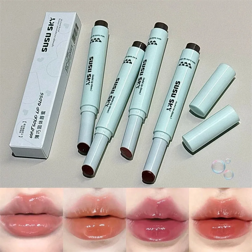 Novo não-pegajoso brilho labial vara hidratante água luz bálsamo labial brilho de vidro batom matiz maquiagem