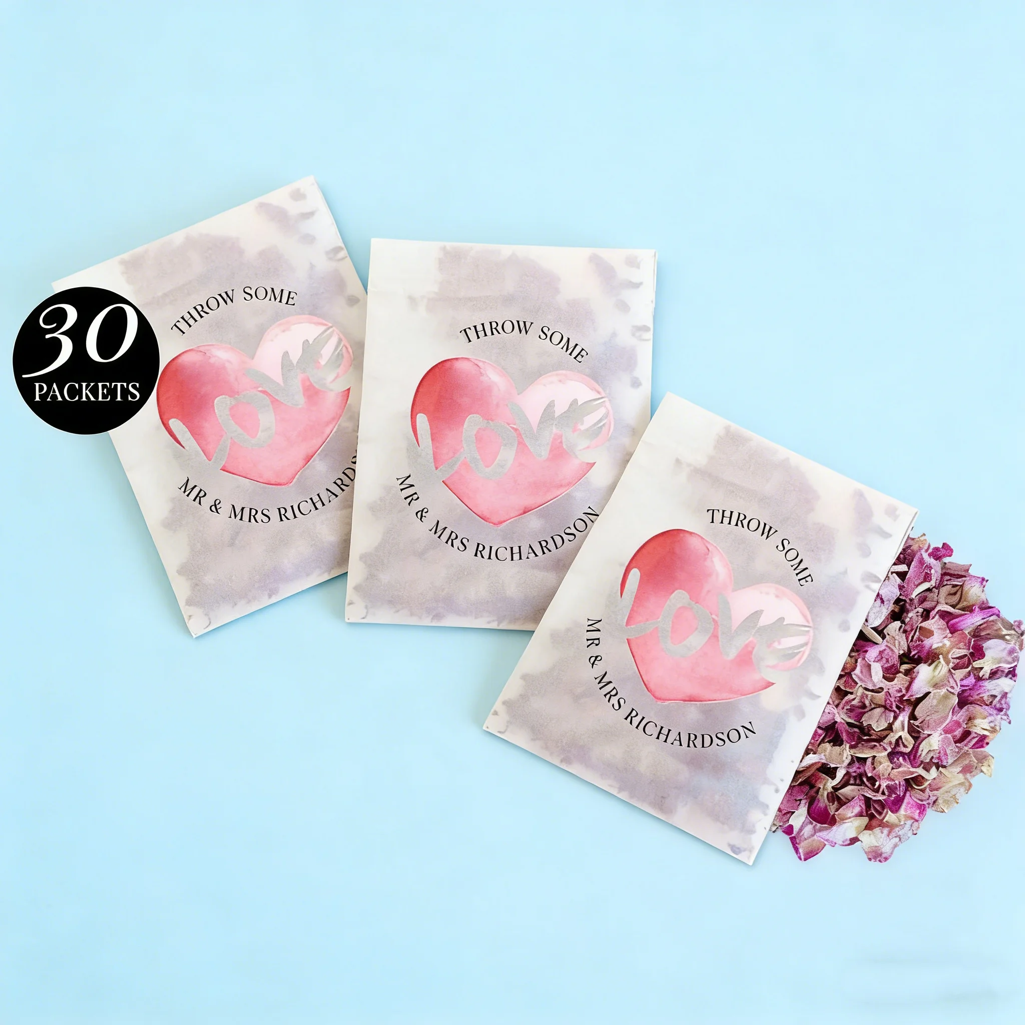 

Биоразлагаемые персонализированные пакетики с конфетти из настоящих цветочных лепестков, натуральные свадебные конфетти в форме сердца, подарки для гостей на свадьбу с надписью «Мистер и миссис»