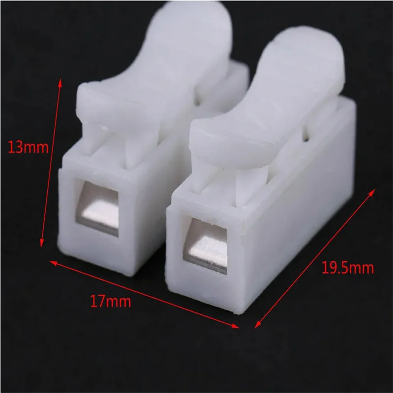20pcs CH2 Spring Quick Wire Connectors Cable Clamps Terminal Block LED Strip Light Replace Electrical Tapes Cable Clamp Tools