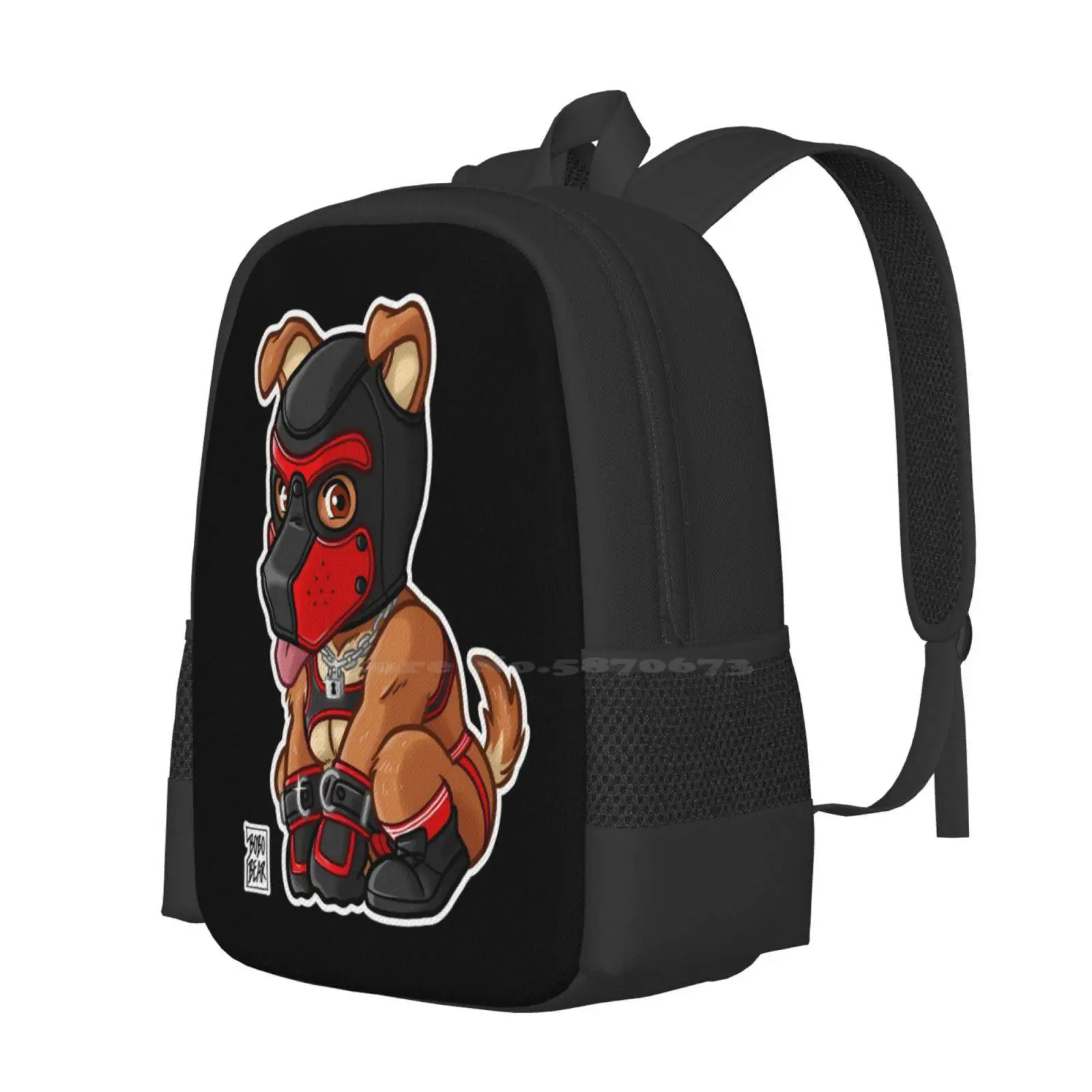 Playful Puppy - Red Mask - Bearzoo Series Backpacks For School Teenagers Girls Travel Bags Bobobearart Bobo Bear Bear Weekend Ot