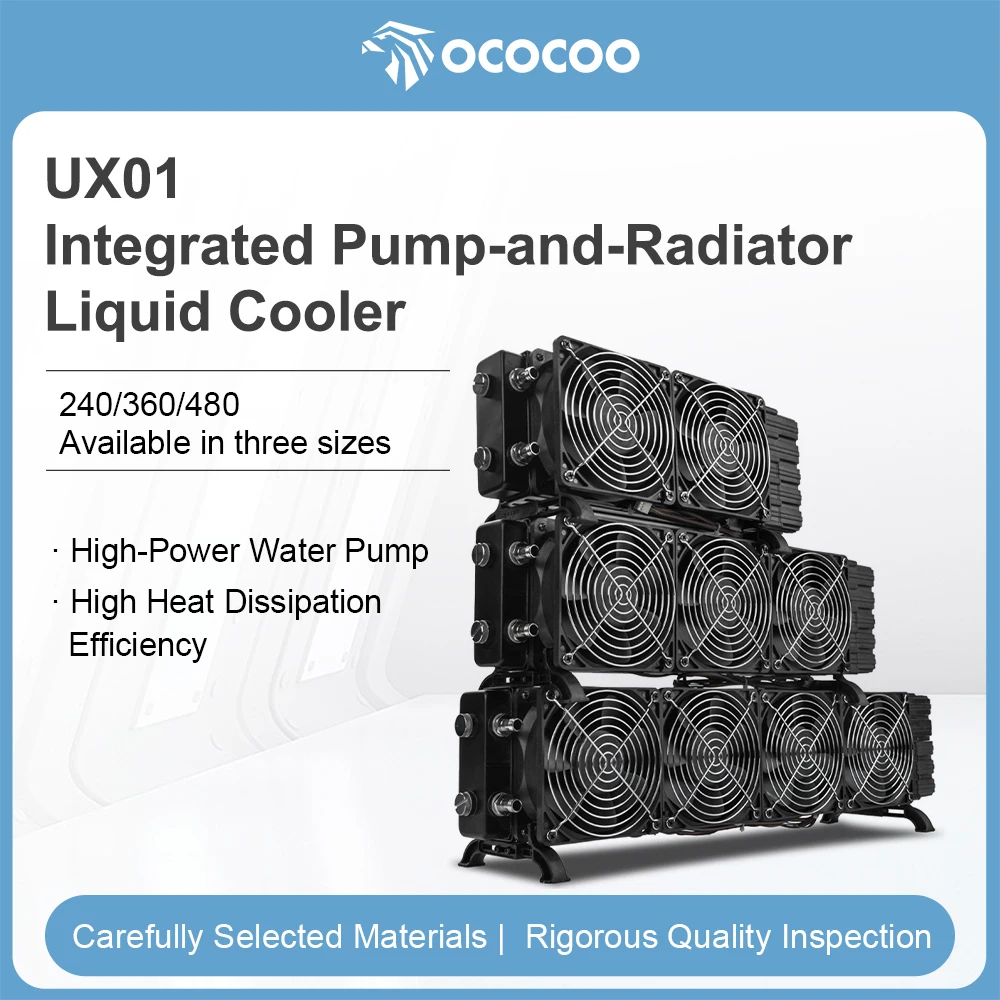

OCOCOO UX01-240 Integrated External Water Pump Radiator Combo 240mm Cooler Industrial Semiconductor DIY Liquid Cooling System