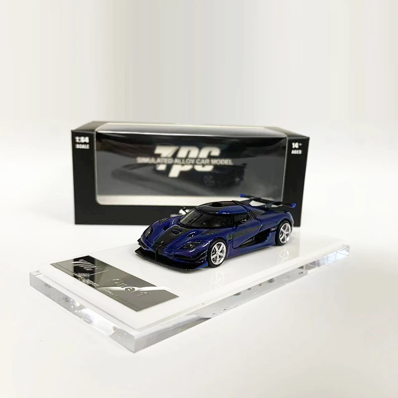 

TPC 1:64, Игрушечная модель автомобиля Koenig One, спортивный автомобиль, открывающаяся крышка машины-карбоновый синий