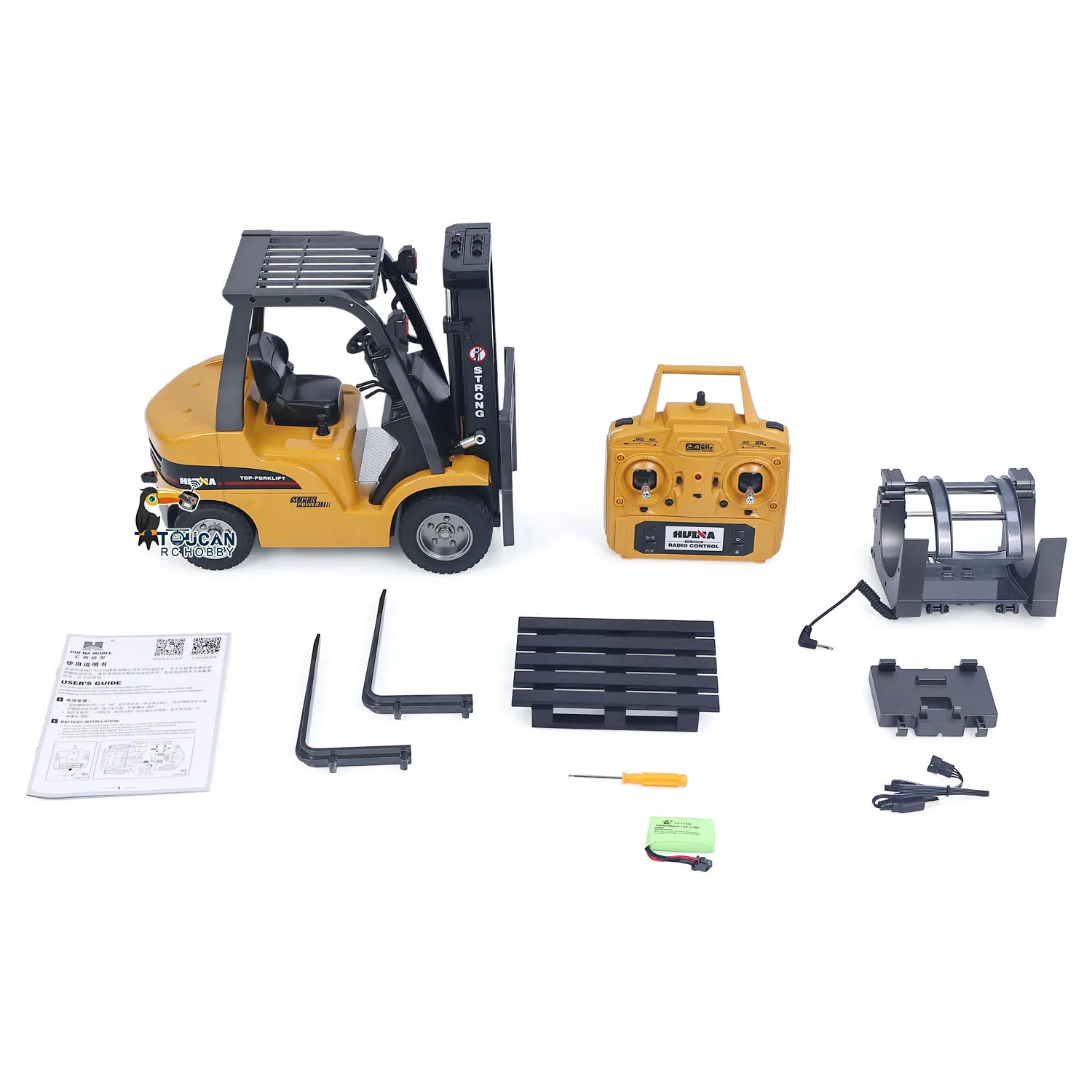 Neues HUINA 1577 1/14 RC Gabelstapler 14CH RTR Elektrisches Hebezeug mit Sound- und Lichteffekten Ferngesteuertes Fahrzeugmodell Geschenk – Detail 1