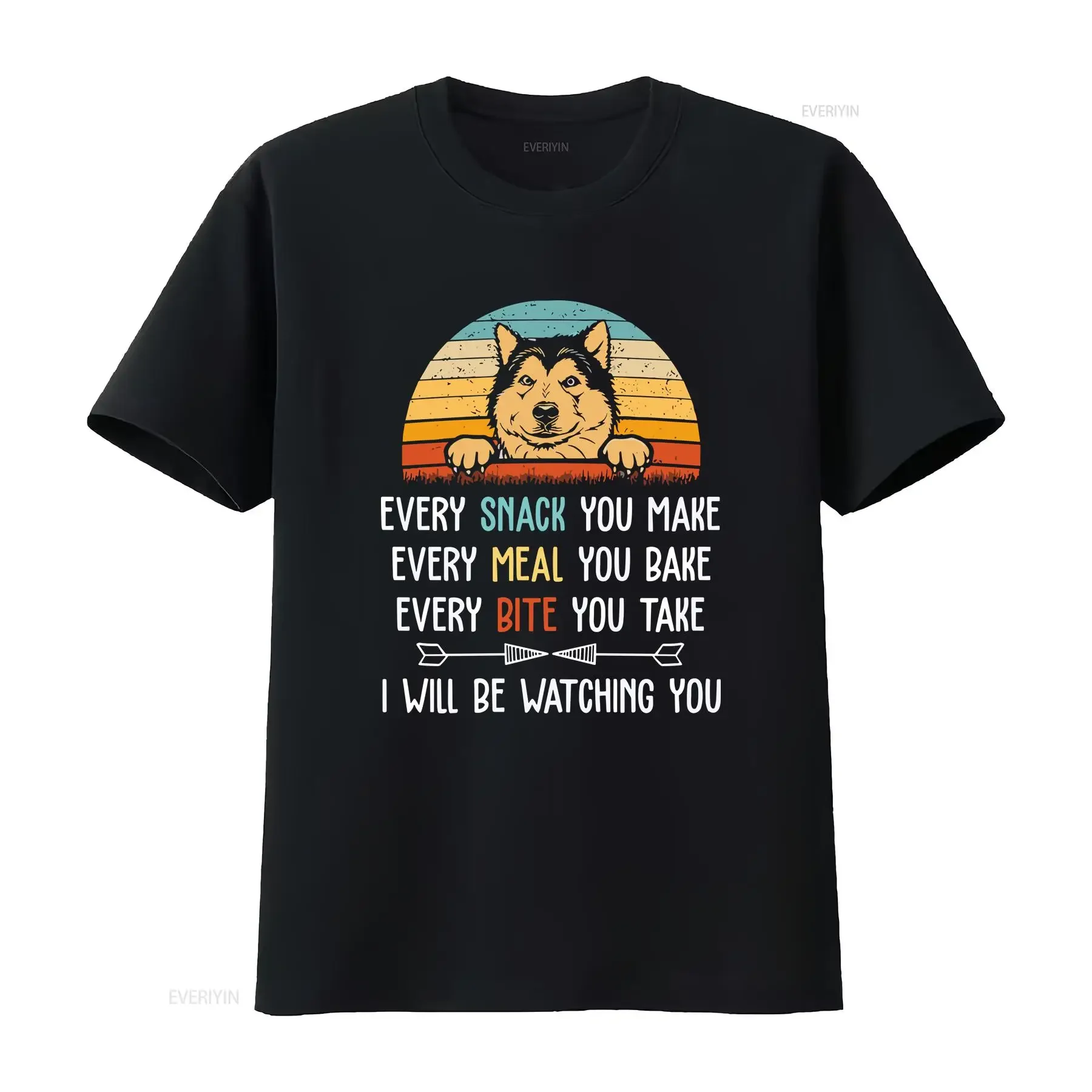 Cada aperitivo que te hace comida hornear divertida Malamute de Alaska camiseta amante de los perros Alaska vintage lavado versátil homme Unisex