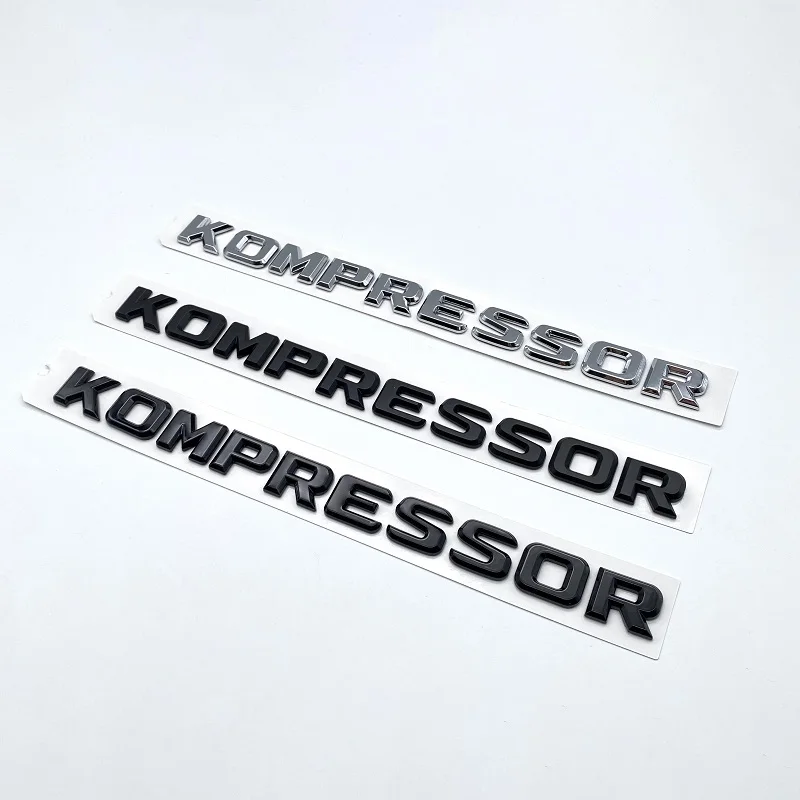 FÜR Mercedes Benz Kompressor Emblem Hinten Stamm Abzeichen Schriftzug Chrom Schwarz Logo Aufkleber CLK SLK SL CLS ML A B C S R Klasse
