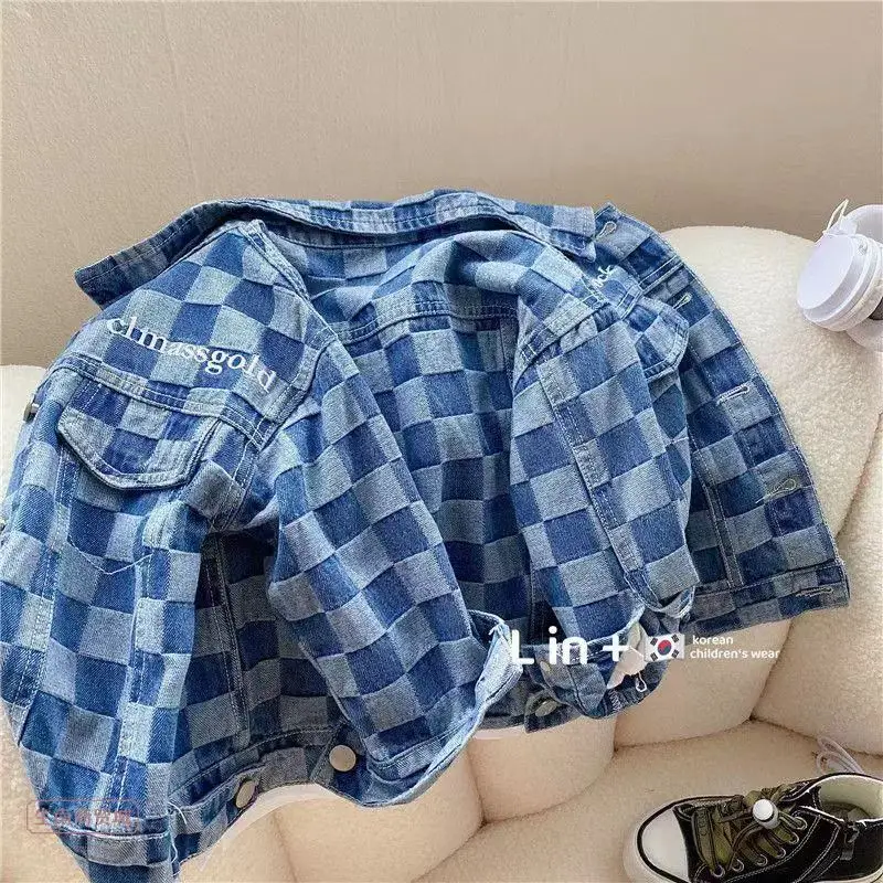 2-8 Years Spring Autumn Boys Denim Jacket Korean Version Children Jeans Coats For Girls Outerwear Birthday Gift New Kids Clothes