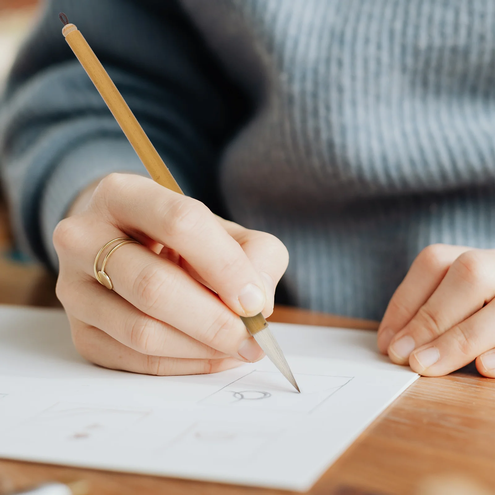 فرشاة الخط مادة ممتازة الكتابة السلسة لا تساقط للرسم بالألوان المائية رسم السكتة الدماغية قلم الطالب الفن